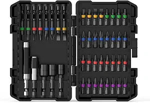 NANWEI 45PCS Screwdriver Bit Set, Impact Driver Bit Set, Magnetic Holder