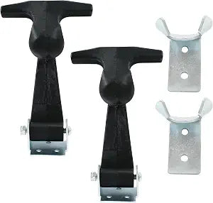 Biaungdo 2 Pcs Rubber Flexible Hood Catch, Black T-Handle Draw Latches