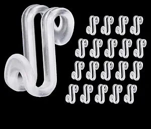 60 Pcs Clothes Hanger Connector Hooks, Mini Cascading Hanger Hooks for Velvet Huggable Hangers, Wooden Hangers, Heavy Duty Space Saving for Closet (Clear)