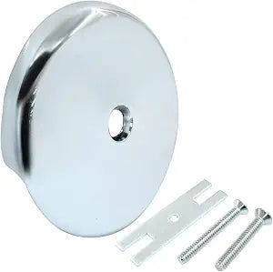 Chrome Single Hole Bathtub Drain Overflow Face Plate, 1 Pack