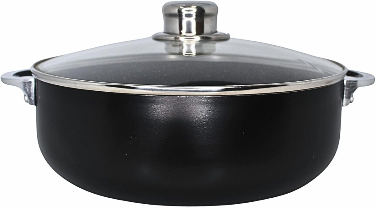 IMUSA 4.4 Qt Bistro Cera Aluminum Speckled Black Ceramic Caldero Oven Safe