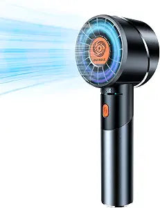 Handheld Fan,Portable Turbo Fan,Powerful Personal Fan(7000rpm High-Speed Motor,Battery Work 3-16 H),USB Rechargeable Mini Handheld Fan for Travel/Outdoor/Gift/Makeup (Black)