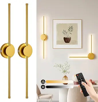 10000mAh Battery Operated Wall Sconce, Round Base, Gold