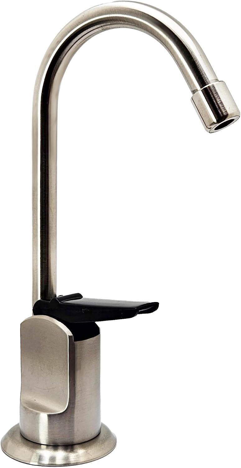 Westbrass D203-NL-07 6-1/2" Touch-Flo Style Pure Cold Water Dispenser Faucet, Satin Nickel