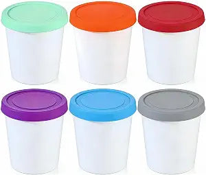 6 Pack 8 Oz Ice Cream Containers for Homemade, Ice Cream Containers with Silicone Lids Leak-Free, Reusable Ice Cream Storage Containers for Freezer Chocolate Sorbet