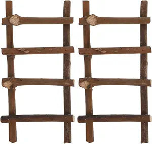 Veemoon 2Pcs Miniature Rattan Ladder for Fairy Gardens Decorative Landscape Props Lightweight Durable Rattan Step Ladders Charming Photo Accessories