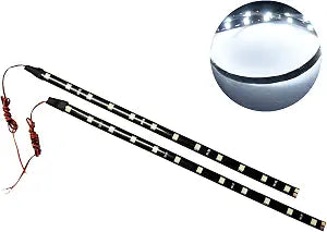 SOCAL-LED LIGHTING 30cm 12" White Flexible LED Strips High Power Bright 5050 12 SMD Car DRL Under Dash Accent Light, Waterproof, Cuttable, Pack of 2