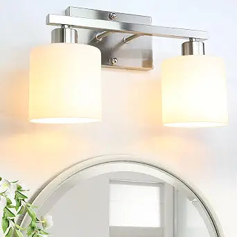CANMEIJIA 2-Light Bathroom Vanity Light Fixtures, Brushed Nickel