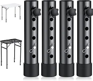 Folding Table Leg Extenders, 5 Adjustable Height Rise Up to 6.1