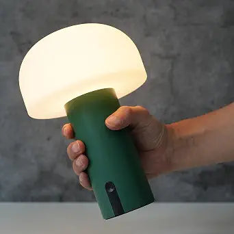 Small Cordless Mushroom Table Lamp, Waterproof Shower Lamp Green