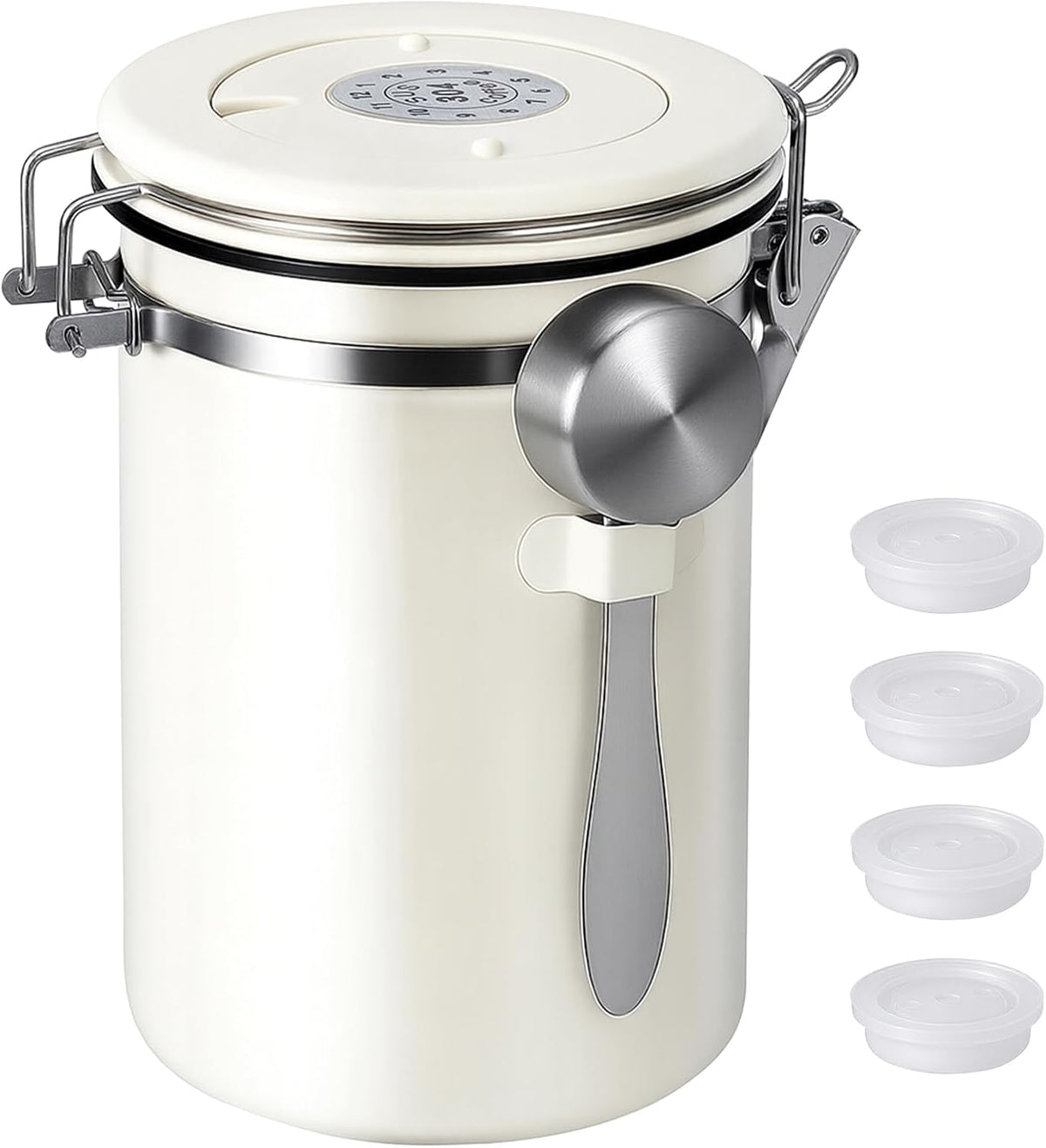 Kirecoo 22OZ Airtight Stainless Steel Coffee Canister with Date Tracker