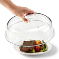10.4IN Glass Microwave Splatter Cover with Ceramic Handle & Screw