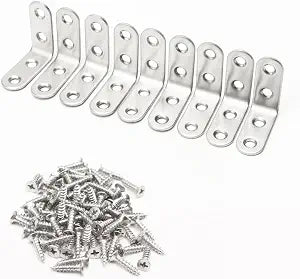 Stainless Steel Corner Brace, 20Pcs 90 Degree Right L-Shaped Metal Corner Connector Joint Plate, Cabinet, DIY Woodworking Projects with 80PCS Screws 1.57x0.6in (40x40x16)