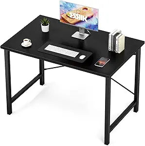 Sweetcrispy 40-Inch Small Computer Desk for Bedroom, Black