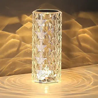 Portable Crystal Table Lamp,3 Color Touch Control Rechargeable Lamp,Crystal Bedside Lamp,Night Light,Room Decor Desk Lamp,Bedroom,Living Room,Kitchen,Dining Room Lamp(White)