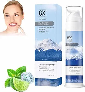 Niacinamide Foam Whitening Toothpaste with Bamboo Charcoal, Niacinamide Whitening Toothpaste for Adults, Helps Remove Surface Stains, Fresh Breath, Daily Oral Care, Mint Flavor (1PCS)