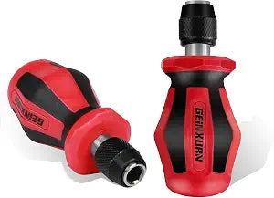 Geinxurn Magnetic 2PC Mini Changeable Head Manual Screwdriver Holder, Quick Change & Release 1/4" Hex Bit Extension Holder