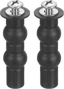 uxcell 2Pcs Toilet Seat Hinge Screw, Stainless Steel M6 Universal Toilet Seat Screws 2.5" Expanding Rubber Bolt with 0.55" Gasket for Toilet Seat Replacement Parts