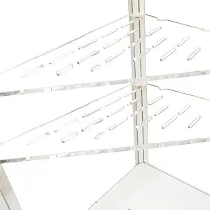 PIAOLGYI 2 Pcs Replacement Shelf for IKEA Milsbo Tall Indoor Greenhouse Cabinet, Triangular Acrylic Corner Shelves Extra Shelves Accessories Compatible with Tall IKEA Milsbo Glass Cabinet