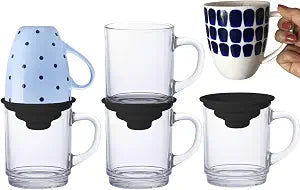 Mug Stacker Kitchen Cabinet Shelf Organizer for Cupboard and Pantry Organization - Expandable and Stackable Storage Solution for Tea Cups and Coffee Mugs - Save Space and Stay Organized (3Pcs Black)