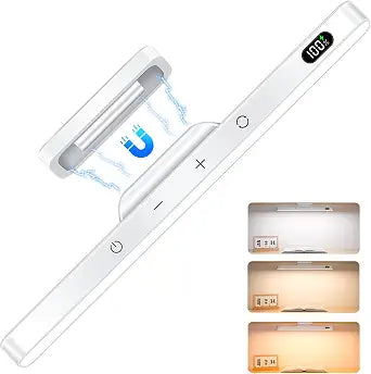 Ferswe 3W Rechargeable Light Bar, Touch Adjustable 3 Colors, 120 LED Mirror Lights, Magnetic for Cabinets, Makeup Battery, Stick On for Closet, Kitchen, Bedroom, Bathroom, Wall