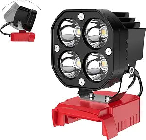 Azocek LED Work Light Compatible with Milwaukee 18V Battery 6000LM Lighting