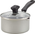 Farberware Cookstart DiamondMax Nonstick Straining Saucepan, 1-Qt, Silver
