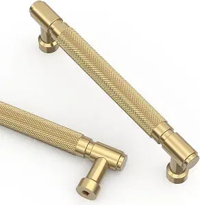 Asidrama 10 Pack 5 Inch(128mm) Champagne Bronze Cabinet Pulls Knurled Kitchen Cabinet Handles, Champagne Gold Cabinet Hardware for Cupboard Drawer Pulls