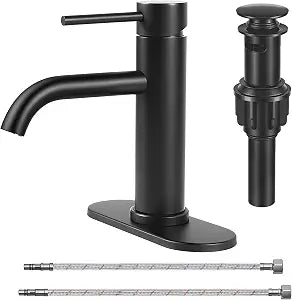 Bathroom Sink 1 Hole Single Handle Lever Faucets Stainless Steel