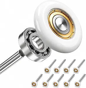 10 Pack Garage Door Rollers Replacement, 2 Nylon Garage Rollers with 6200-zz Dual Sealed Bearings, Quiet & Smooth Operation, Heavy-Duty 7 Steel Stem for Standard Residential Garage Doors
