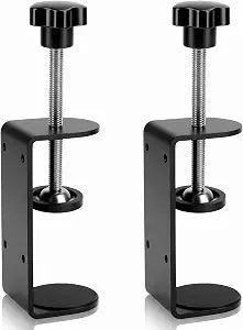 3 inch C-Clamp with Four Small Holes in the back, 2-Pack Adjustable Desk C Clamps for Range 0.35"~3.37", Versatile Clamp for Brake, Parts Assembly, Fastening, Welding, Woodwork, Metal Work