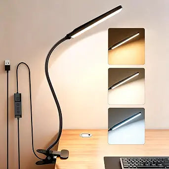 ClipOn Desk Lamp, USB Powered Book Light, 5W LED Reading Lamp