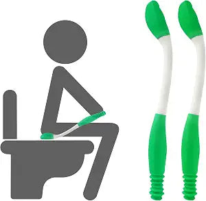 2 Pack Butt Wiper Tool, 15.7" Toilet Aid, Easy Press-to-Release