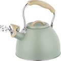 Phyllia Tea Kettle -3.L Whistling Tea Kettle for Stove Top Stainless Steel Tea Pot Stovetop Food Grade Water Kettle with folding Handle for Coffee Tea Milk Hot Water Kettle Pot -Green