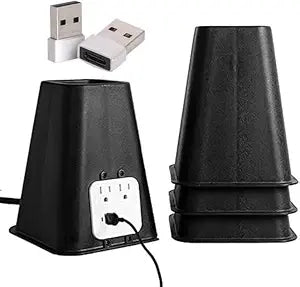 Bee Neat Heavy Duty Bed Riser with USB Outlet, Furniture Lift 7.25" 4 Pack
