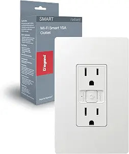 Legrand Radiant Wi-Fi Matter 15 Amp Smart Outlet, White 1 Pack