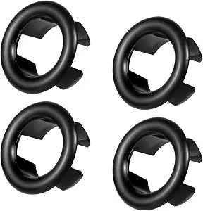 Psyqtsuary Sink Overflow Ring, 4 Pcs Black PVC Bathroom Sink Overflow Trim Ring, 22-24mm Hole, Easy Install, Decorative