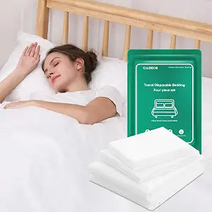 4 PCS Disposable Bed Sheet King Size for Travel Disposable Sheets for Hotel
