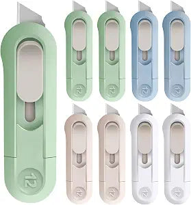 DIYSELF 8 Pack Small Box Cutters, Retractable Package Cutters for Office