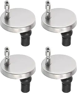 uxcell 4Pcs Toilet Seat Hinge Fixings, Quick Release Top Fix Nuts Screws Hole Fittings, Expanding Rubber Screw Toilet Seat Hinge Replacement with 50mm Base