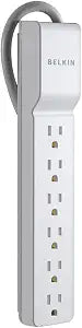 Belkin 6-Outlet Surge Protector Power Strip, 555J, 2.5ft, Straight Plug