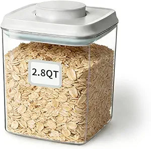 Airtight Food Storage Container with One-Touch Lid, 2.8 QT / 2.65 L Stackable BPA-Free PET for Coffee, Sugar, Spices & Pantry Organization.