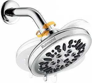 Low Flow High Pressure Replacement Shower Head Screw on,Durable Copper 5.5 Inch Fixed Showerhead with 8 Spray Modes,Only Detachable Showerhead 360Rotating Shower Head for RV,Bathroom Essentials