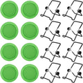 Picowe Plastic Sprouting Lids, Sprouting Jar Stands, for 86mm Wide Mouth Mason Jars, Canning Jars, Suit for Grow Bean Sprouts, Alfalfa, Salad Sprouts(16 Pack, Green)