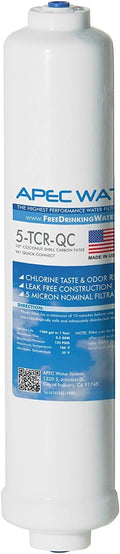 APEC Water 5-TCR-QC, 10" Inline Carbon Filter, 1/4'' Quick Connect, US Made
