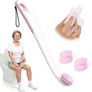 Toilet Aid Pink - Newly Upgraded Firmly Clamp the Toilet Paper/Wipes, Personal Bottom Wiping Tool, Bathroom Mobility Aid for Disabled/Elderly/Surgery Recovery, 16.5" (1pcs)