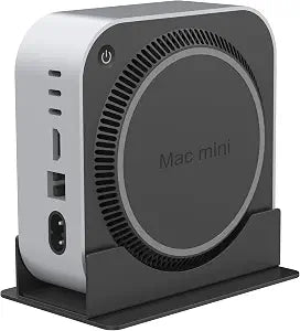 Metal Desktop Stand for 2024 Mac mini M4/M4 Pro, Perfect for Desk Organization and Heat DissipationSoft Cushioned Protection, Space-Saving Design- Black
