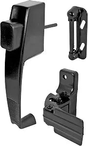 PRIME-LINE Screen & Storm Door Push Button Latch Set, Black, Night Lock