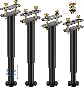 4PCS Adjustable Bed Support Legs 10-16inch, Metal Heavy Bed Risers