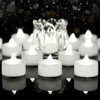BEICHI 24Pack Battery Operated Tea Lights with Timer, 6H Timer Built-in